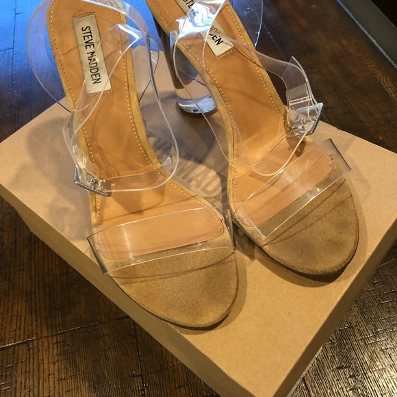 SOLD Steve Madden Clear Dress Sandal/Heel - Picture 2 of 5